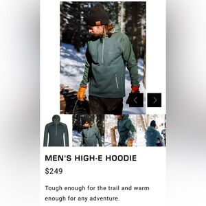 Voormi - Warm Hoodie - Half Zip, wool & poly, Men’s Small/Medium